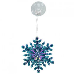 Wilko Weihnachtsaufhänger Schneeflocke blau 13 cm