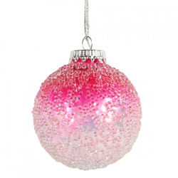 Wilko Weihnachtskugel rosa 9 cm 4 Stück