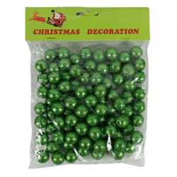 Christmas decoration glitter ball green 1,5 cm