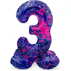 Folat foil balloon standing 3 Paint splash 41 cm