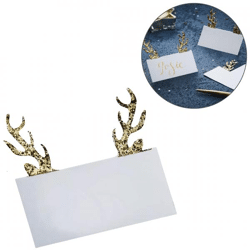Ginger Ray table cards reindeer antlers gold colored 10 pcs.