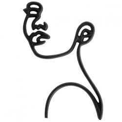 Light & Living wanddecoratie Face zwart 38 cm