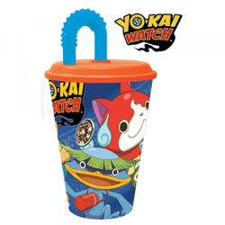 YOKAI-WATCH drinking cup with lid and straw