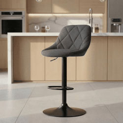 Lounge bar stool, upholstered, gray, approx.83cmH