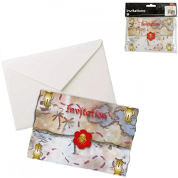Folat invitations Red Pirate 8 pieces