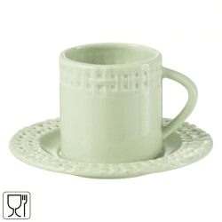 J-LINE cup and saucer green 175 ml