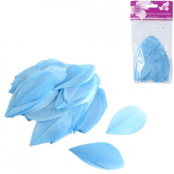 Decoration feathers blue 6 cm 96 pieces