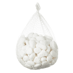 Dekosteine, 1 kg, im Netz, weiß