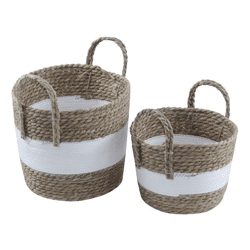Basket with handles, natural, set of 2