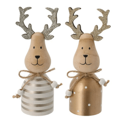 Wooden deer, 2/s, S, ca.16cmH