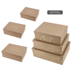 Box set kraft paper Happy Birthday, large, set of 3