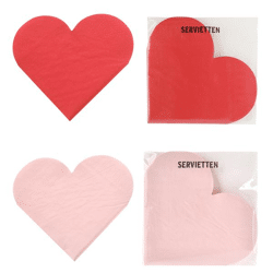 Napkins, silhouette, heart, 2/s, pack of 12