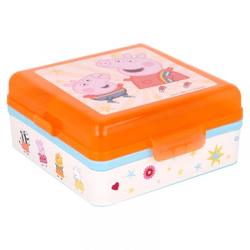 Peppa Pig / Wutz - square sandwich box with several compartments