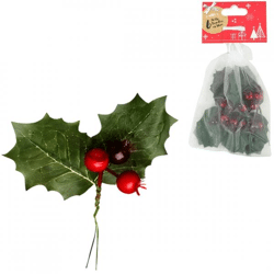 Wilko kerststeker hulst 13 cm set van 6