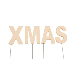 Decoratie Kerst letterstekers XMAS creme 5 cm