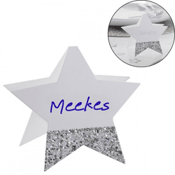 Ginger Ray Tischkarten Stern Glitzer 10 cm 6 Stk.