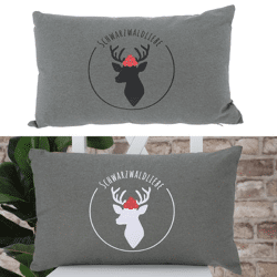 Cushion Black Forest Love 2/s gray approx. 50x30cm
