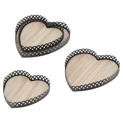 Tray heart set of 2