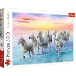Galloping white horses - jigsaw puzzle 500 pieces