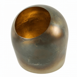 Dekocandle windlight metal golden 23 cm