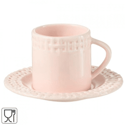 J-LINE cup and saucer pink 175 ml