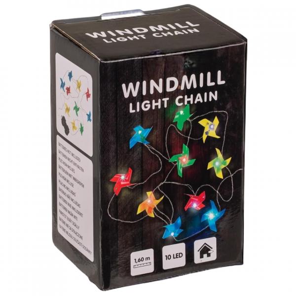 Girlandenventilator mit batteriebetriebener LED-Beleuchtung IP44 160 cm