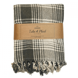 Take a Plaid polyback picknickplaid groen/wit 160 x 160 cm