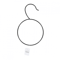 Stern Fabrik decoratie ring met haak metaal zwart 24 cm