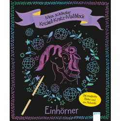Mein schönster Krickel-Kratz-Malblock. Einhörner  - Buch
