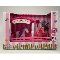Happy Girl Einhorn Stall Spielset – Kinder Spielzeug