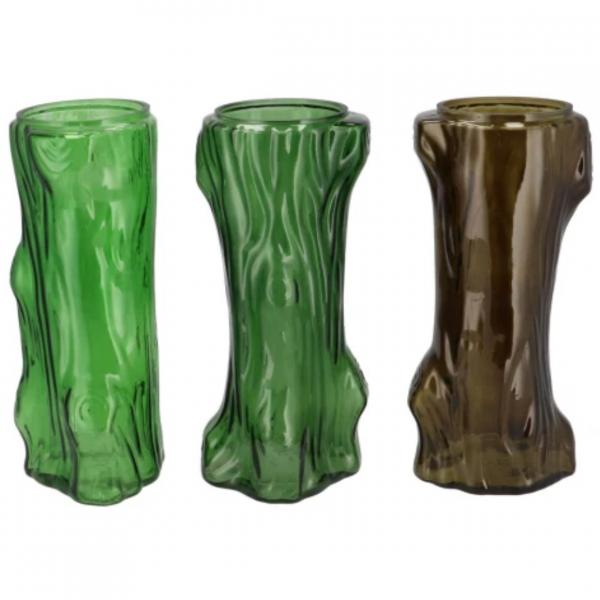 Vase Baum grün 19 cm 3 Stück sortiert
