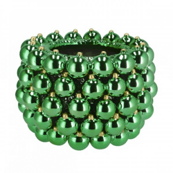 Blumentopf Weihnachtskugel grün 15 cm