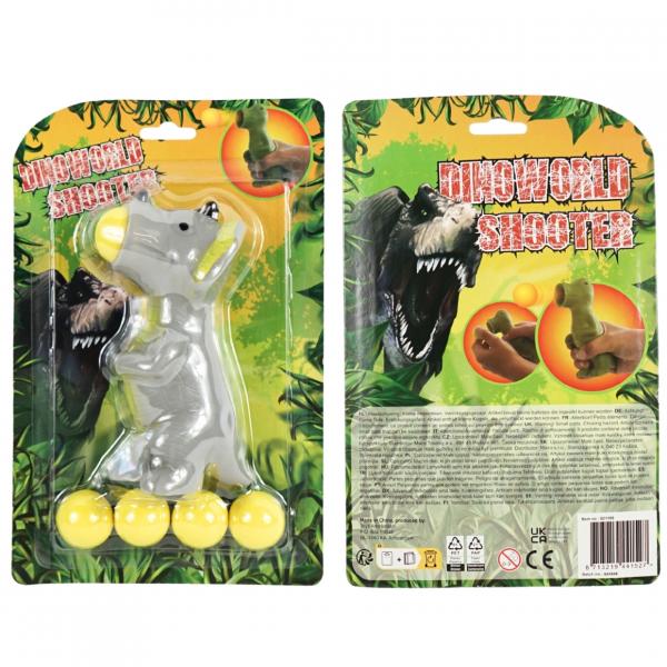 DinoWorld dinosaurus popper met 5 balletjes 14 cm