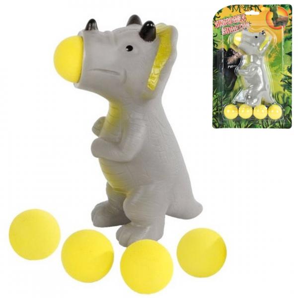 DinoWorld dinosaurus popper met 5 balletjes 14 cm