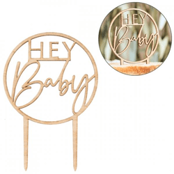 Ginger Ray Tortenaufleger Hey Baby Holz 18 cm