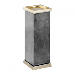 PTMD Kerzenhalter Alanna Marmor schwarz/gold 28,5 cm