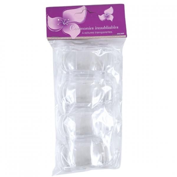 Aufhänger Auto transparent 8 cm 4 Stück