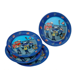Police - 8 paper plates - 23 cm