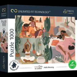 Yoga, Katzen & Kaffee, Hello Morning - UFT Puzzle 1000 Teile