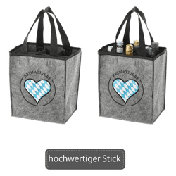 Felt bottle carrier Heimatliebe, for 6 water bottles