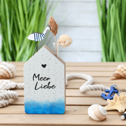 Deko Haus Vase, Meer Liebe, ca.17cmH