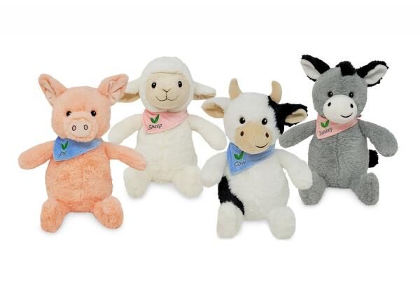 Farm animals, plush figure 4-fold 25 cm