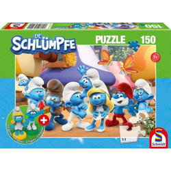 Schlumpfige Freunde - 150 Teile Puzzle mit Add-on (2 Figuren)