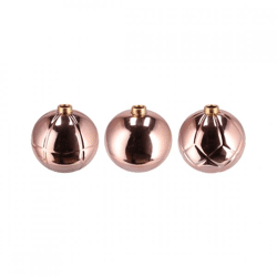 Vase Christmasball copper colored 11 cm 3 assorted