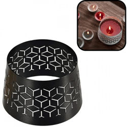 (R) Spaas kapje voor kaarsen Geometric zwart 8,5 cm