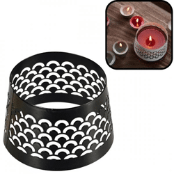 (R) Spaas kapje voor kaarsen Fish eye zwart 8,5 cm