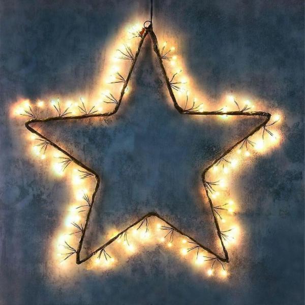 Weihnachtsstern LED braun 40 cm