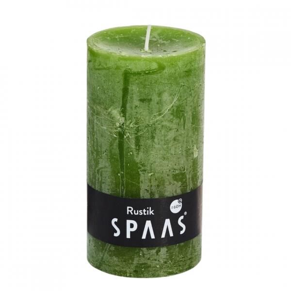 (R) Spaas Stumpenkerze Rustikales Olivgrün 7 x 13 cm