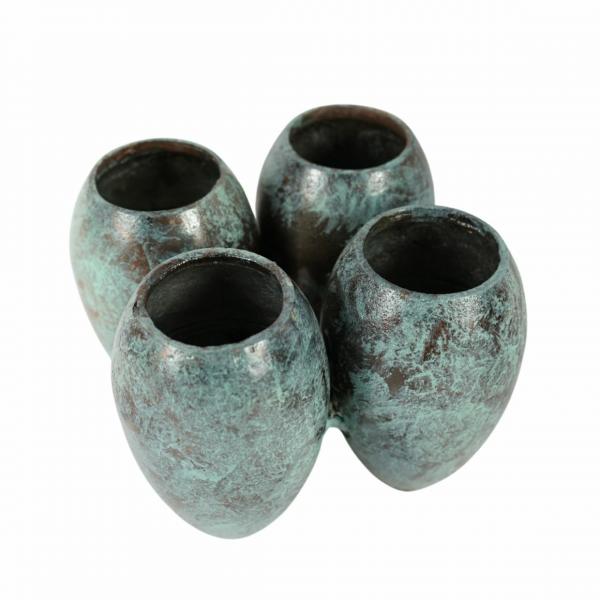 Dekokerze Vase Türkis 13 cm