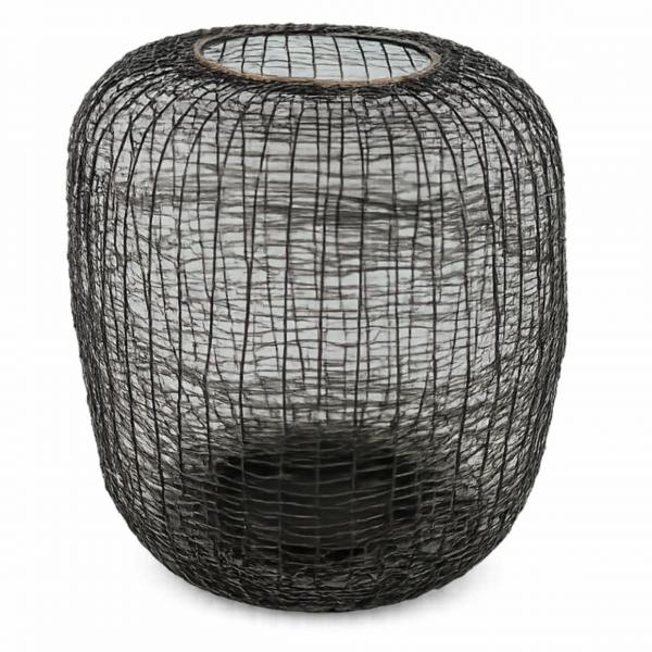 Dekokerze Windlicht Draht braun 25 cm